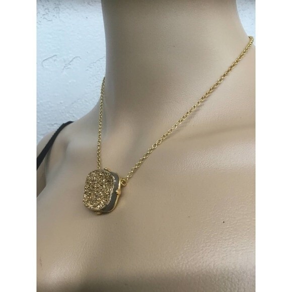 Marcia Moran Gold Druzy Necklace - Picture 2 of 6